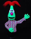 Green Puppet with Red Jester Hair for black light