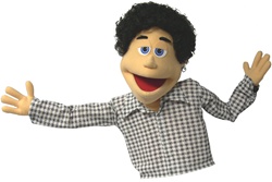 This funny loving boy puppet is perfect for your live puppet shows.