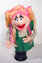 Suzanne is a one-of-a-kind, 20" puppet with cartoon eyes and a very professional look.