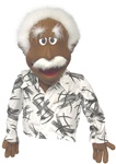 Albert is a Cocoa skinned professional hand puppet designed to resemble Albert Einstein.