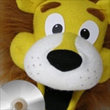 Lionel T. Lion puppet has cartoony lion features and two glove paws.  He comes with a puppet program CD of twenty pre-recorded songs.