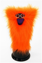 Colorful, furry hand puppet for kids.