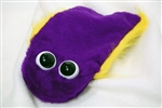 Colorful, furry hand puppet for clowns and kids.