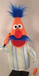 Orange Puppet with Blue Mustache