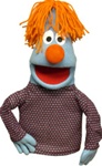 Blue Boy Puppet with Orange Yarn Hair