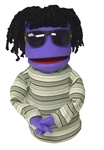 Purple Puppet Wearing Sunglasses