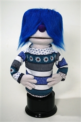 Hand Puppet With Blue Hair