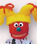 Red Girl Puppet With Yellow Pig Tails