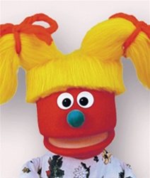 Red Girl Puppet With Yellow Pig Tails