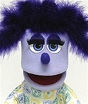 Lavender Girl Puppet With Purple Boa Hair