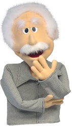 Albert Puppet resembles a famous physicist.