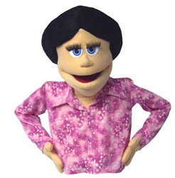 Donna is a matronly woman puppet.  Great for puppet plays, live puppet shows, and video puppets.