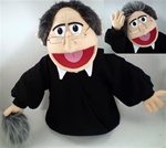 Rev. Wiggins is a minister puppet with robes and a removable wig.